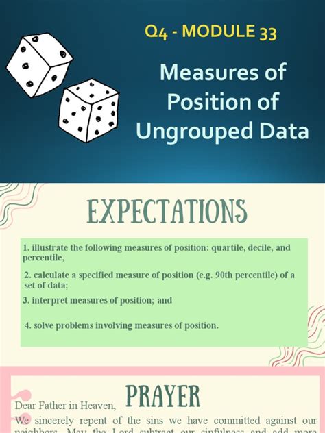 Module 33 measures of position of ungrouped data .